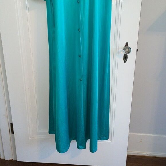 Vtg 70s/80s Montgomery Ward green robe with 3/4 sleeves - Picture 3 of 6